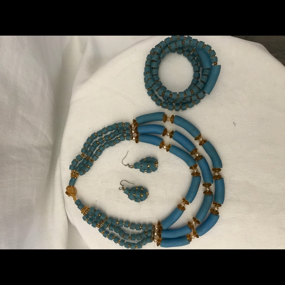 Hand crafted necklace  set made in Ghana